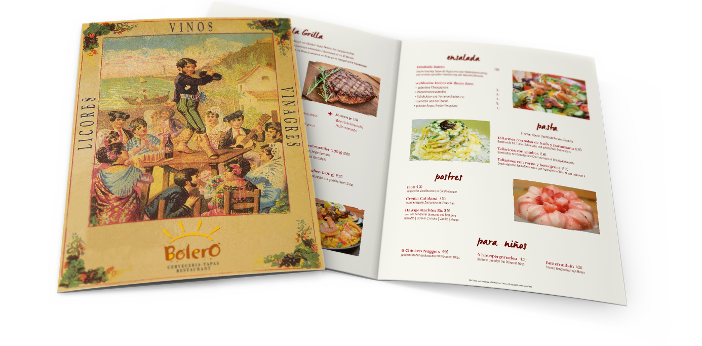 Bolero Speisekarte